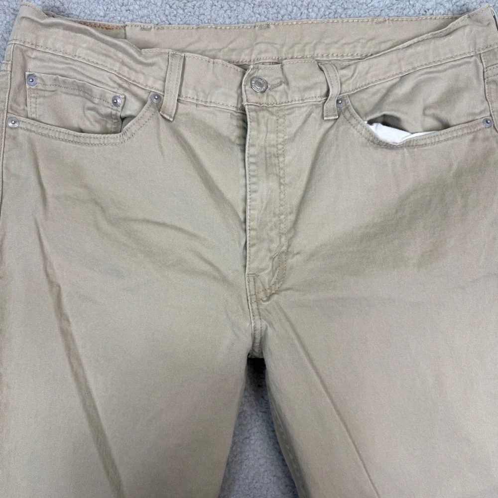 Levis 514 Straight Fit Pants Mens 36x30 Tan Khaki Cotton Stretch Trousers